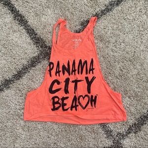 Panama City Beach coral crop tank top size M